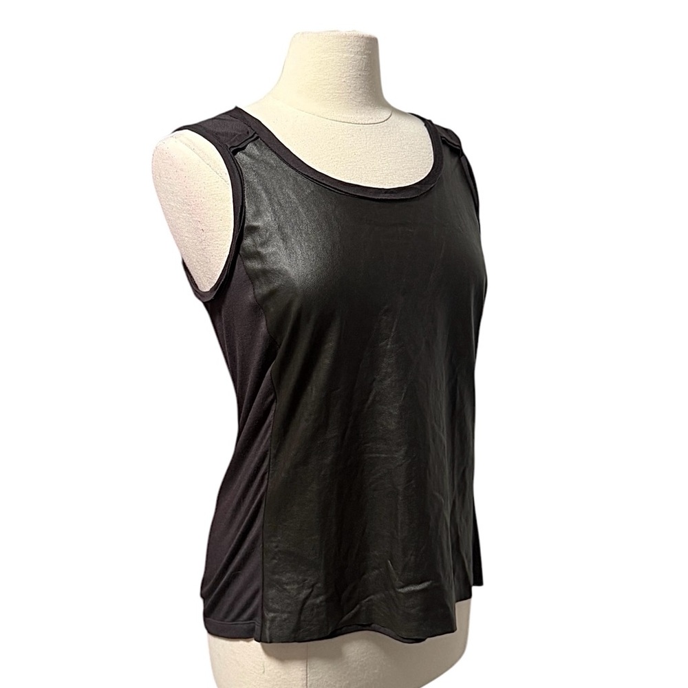 Elie Tahari Genuine Leather Modern Luxe Sleeveless Minimalist Top Size Small NEW